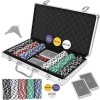 Set de poker cu 300 jetoane,trusa depozitare din aluminiu - Multicolor, Iso