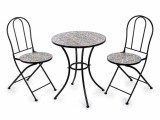 Cumpara ieftin Set mobilier gradina masa 2 scaune fier ceramica Majolica &Oslash; 60 cm x 70 H, 38 x 52,5 x 88 H