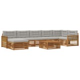 vidaXL Set de canapele de exterior 8 pcs Natural și gri deschis 3383659