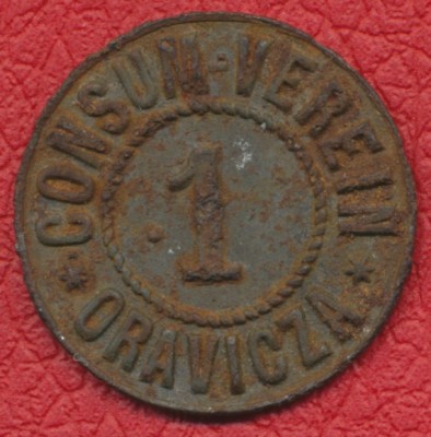 1 Consum Verein Oravicza. Jeton. Oravita. Caras-Severin. foto