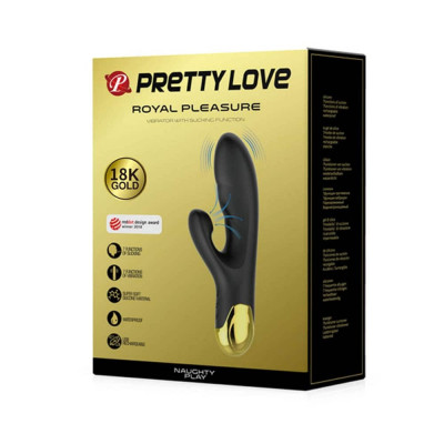 Pretty Love Royal Pleasure - Vibrator Iepuraș cu Funcție Supt, 19x3.3 cm foto