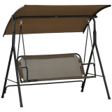 Outsunny Balansoar de Grădină cu 3 Locuri și Parasolar Reglabil, 172x110x153 cm, Maro | Aosom Romania