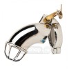 Inel Castitate Metalic Impound, Dispozitiv BDSM Masculin, Custi 9cm, Diametru Inele 40-50mm, Otel Inoxidabil
