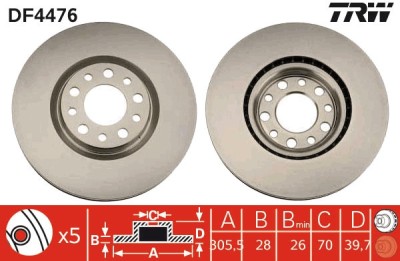 TRW DF4476 Disc frana foto