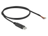 Cablu USB 2.0 DELOCK 90524, USB A mufă aurită 1m negru 26AWG