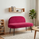 vidaXL Bancă tapițată cu spătar bordo 110 x 60 x 76 cm Catifea 42040790