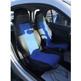 2 x Smart ForTwo Huse Scaune Masini Auto Negru Albastru Textile