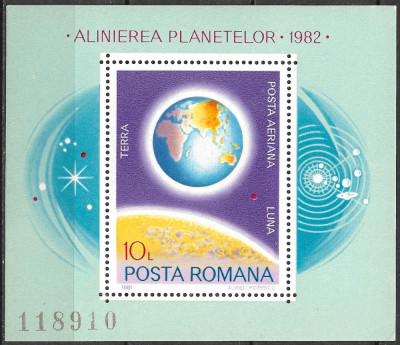 ROM&amp;Acirc;NIA 1981 - LP 1034 - ALINIEREA PLANETELOR - COLIȚĂ MNH foto