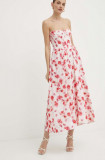 Cumpara ieftin Bardot rochie LOLA culoarea roz, midi, evazati, 58164DB1