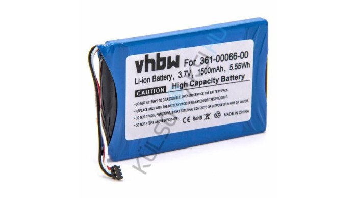 &Icirc;nlocuire baterie GPS VHBW pentru Garmin 361-00066-00, 361-00066-10 - 1500mAh, 3.7V