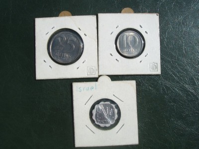 LOT ISRAEL 3 MONEDE UNC , VARIANTA CU STEAUA LUI DAVID foto