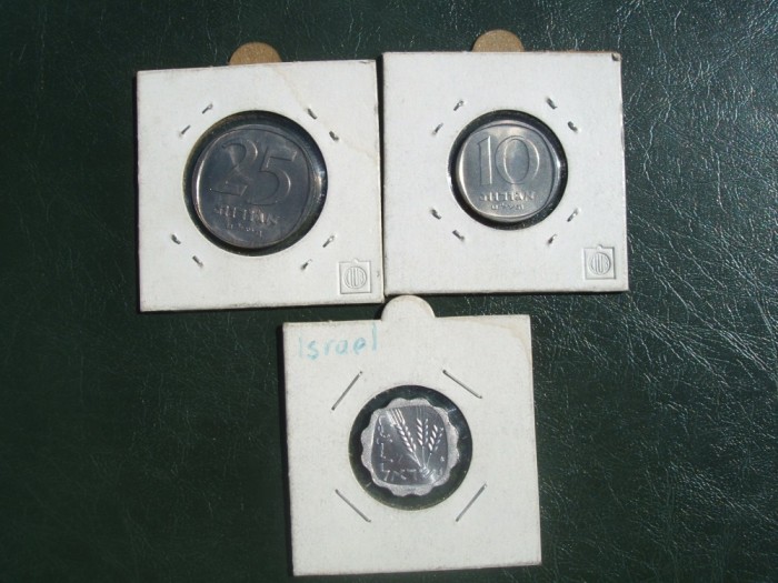 LOT ISRAEL 3 MONEDE UNC , VARIANTA CU STEAUA LUI DAVID