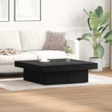 Masă Cafea vidaXL Negru Stejar 90x90x28 cm Lemn Compus Patrată Living Modernă