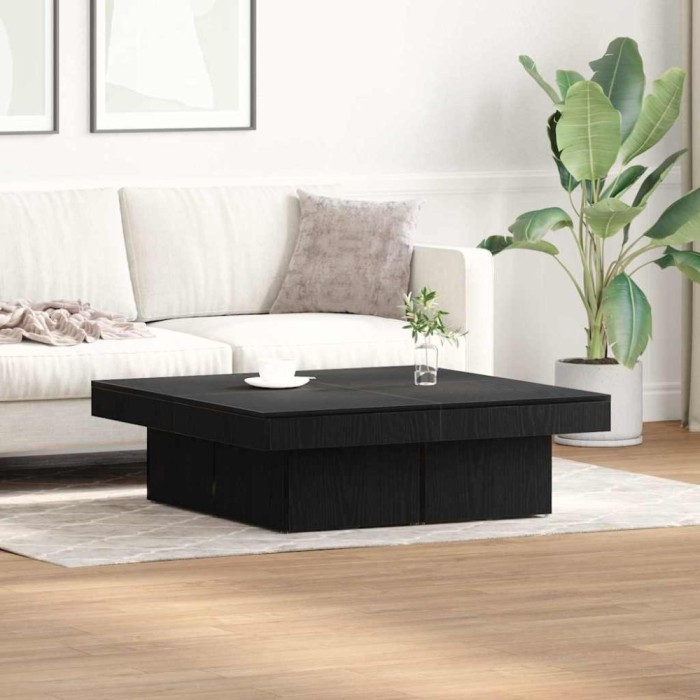 vidaXL Masă de cafea Stejar negru 90 x 90 x 28 cm Lemn compozit 862628