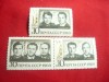 Serie 1969 URSS - Cosmos Soius 6,7,8 - Echipaj Cosmonauti, 3 val., Nestampilat