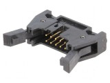 Conector IDC soclu tată 10 PIN drept cu ejector lung THT