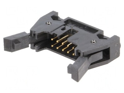 Conector IDC soclu tată 10 PIN drept cu ejector lung THT foto
