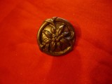 Insigna veche cu buton - Floare de Colt -Austria , d=2,2cm , metal