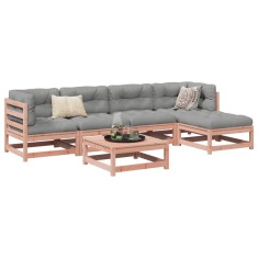 vidaXL Set canapele gradina cu perne, 6 piese, lemn masiv brad douglas foto