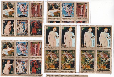 Ajman 1971 pictura MI 826 -833 in bloc de 4 MNH foto