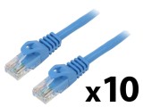Patch cord U/UTP 6 litat CCA PVC albastru 0,25m 26AWG