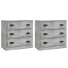 Servante, 2 piese, gri beton, lemn prelucrat