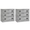 Servante, 2 piese, gri beton, lemn prelucrat