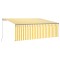Copertina retractabila manual cu stor, galben&amp;alb, 4x3 m