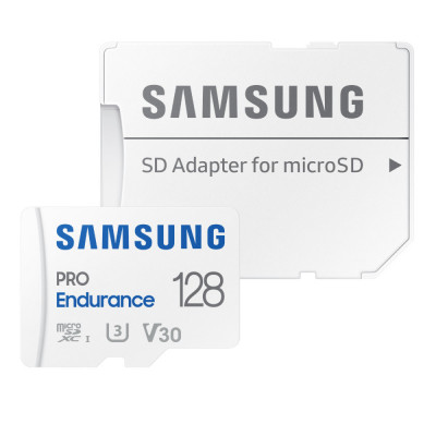 Card microSDXC 128 Gb, Samsung Pro Endurance, U3, V30, 100 40 Mb s, cu adaptor foto
