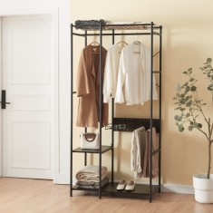 Garderobenst&amp;auml;nder Br&amp;oslash;nn&amp;oslash;y 182x90x46cm Schwarz [en.casa] HausGarden Leisure foto