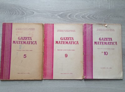 GAZETA MATEMATICA 1975 Nr. 5 + 9 + 10 foto