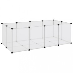 Cusca pentru animale mici transparent 144x74x46,5 cm PP si otel foto