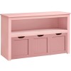 VASAGLE Dulap depozitare jucarii, din MDF, cu 3 compartimente detasabile pe roti, 30x102x60 cm, roz Household NewTrend