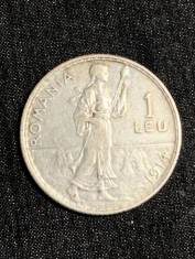 Moneda 1 leu 1914 argint Romania