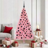 vidaXL Pom de Crăciun artificial pre-iluminat Roz 180 cm PVC 3397077
