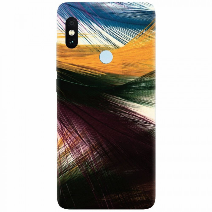 Husa silicon pentru Xiaomi Mi Max 3, Colorful Peacock Feathers