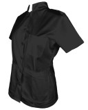 Tunica Medicala Neagra Elastan, Nasturi, 4XL, Tercot, Uniforma Spital, Asistenta, Doctor
