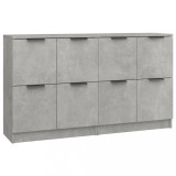 Servante, 2 piese, gri beton, 60x30x70 cm, lemn prelucrat