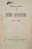Patru Cuv&acirc;ntări 1901-1904 Dimitrie A. Sturdza - Carte de anticariat