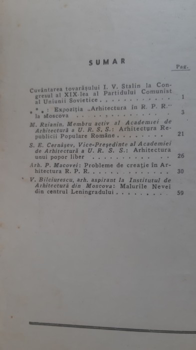 Revista &quot; Arhitectura si urbanism &quot; , nr. 9-10 , anul III , septembrie-octombrie 1952 / perioada comunista sistematizare socialista