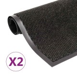 Cumpara ieftin Covoare usa anti-praf, 2 buc., negru, 90x150 cm, dreptunghiular