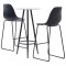 Gossi set mobilier de bar, 3 piese, negru, plastic