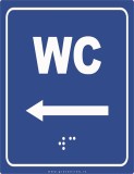 Placute braille wc sageata in stanga pentru nevazatori