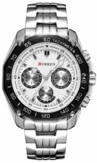 Ceas de mana barbati elegant - Curren - M8077ALBSILVER foto