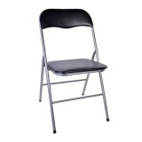 Scaun pliabil pentru bucatarie, Kopenpal, Metal/Poliester, Negru, 44x36x81 cm