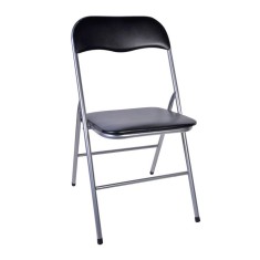 Scaun pliabil pentru bucatarie, Kopenpal, Metal/Poliester, Negru, 44x36x81 cm foto