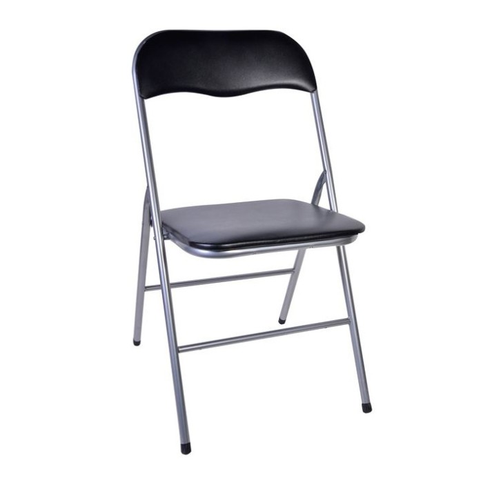 Scaun pliabil pentru bucatarie, Kopenpal, Metal/Poliester, Negru, 44x36x81 cm