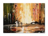 Cumpara ieftin Tablou pictat manual living, dormitor, Incursiune in viitor, 80x60cm ulei pe panza in cutit efect 3D, gata de expus pe perete