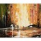 Tablou pictat manual living, dormitor, Incursiune in viitor, 80x60cm ulei pe panza in cutit efect 3D, gata de expus pe perete