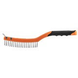 Perie de sarma inox 3x19 randuri cu razuitor si maner ergonomic NEO